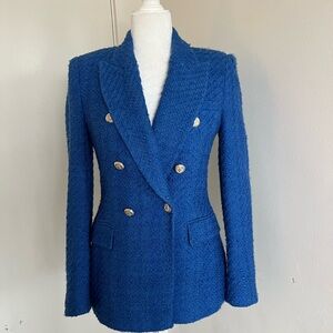 Zara Royal Blue Textured Blazer
